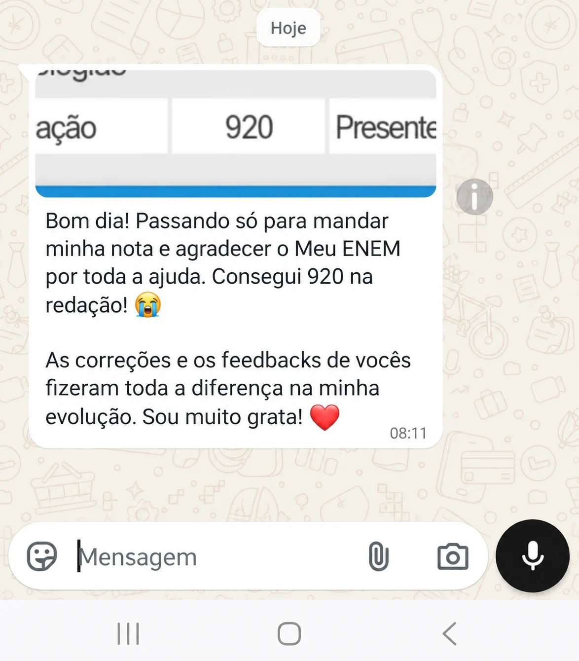Depoimento de aluno 12